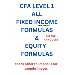 CFA LEVEL 1 FORMULAS (ALL EQUITY & FIXED INCOME)