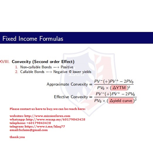 CFA LEVEL 1 FORMULAS (ALL EQUITY & FIXED INCOME)